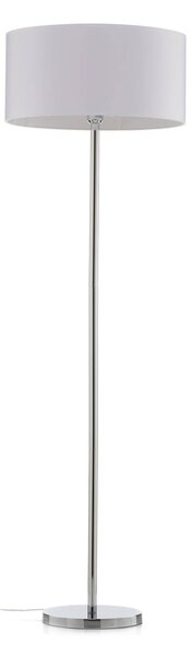 Stojaca lampa Maarit textilné tienidlo biele/chróm