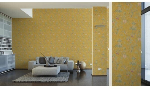 A.S. Création | Vliesová tapeta na stenu Paradise Garden 36719-4 | 0,53 x 10,05 m | žltá, zelená, hnedá