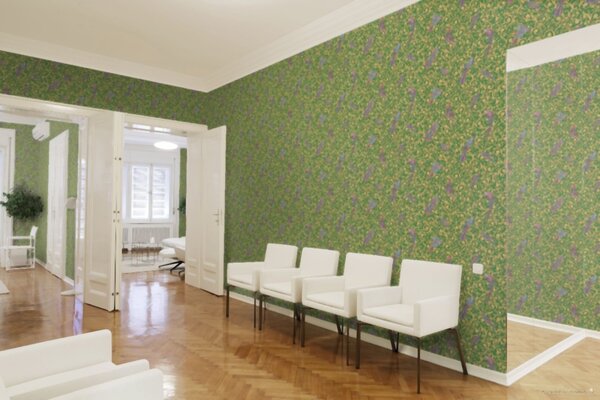 A.S. Création | Vliesová tapeta na stenu Versace 37053-3 | 0,70 x 10,05 m | zelená, žltá, hnedá