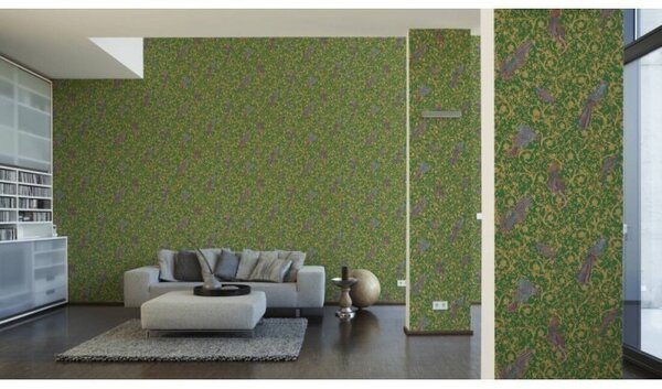 A.S. Création | Vliesová tapeta na stenu Versace 37053-3 | 0,70 x 10,05 m | zelená, žltá, hnedá