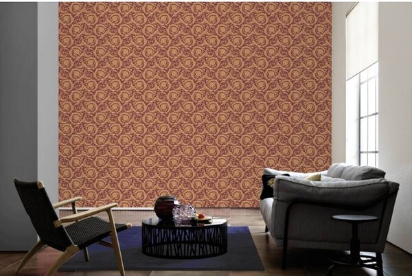 A.S. Création | Vliesová tapeta na stenu Versace 36692-7 | 0,70 x 10,05 m | červená, béžová, hnedá