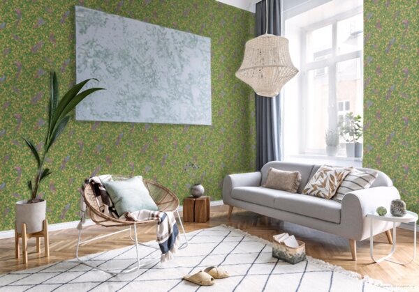 A.S. Création | Vliesová tapeta na stenu Versace 37053-3 | 0,70 x 10,05 m | zelená, žltá, hnedá
