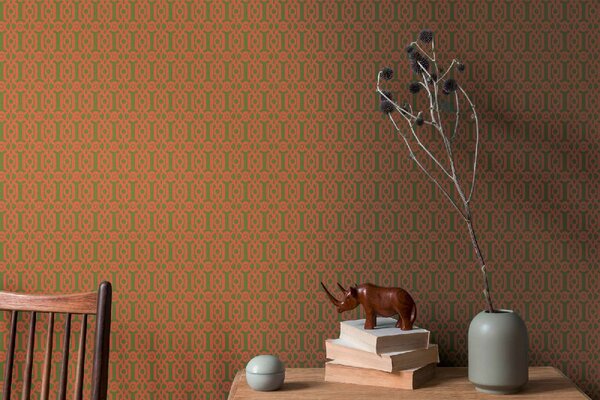 A.S. Création | Vliesová tapeta na stenu Art of Eden 39062-1 | 0,53 x 10,05 m | zelená, oranžová