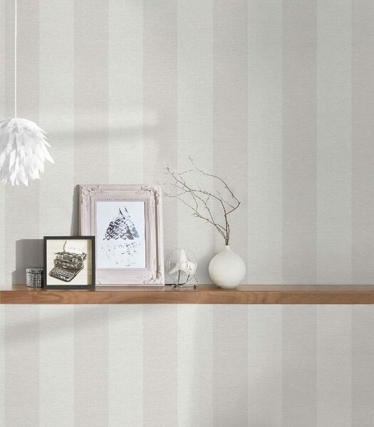A.S. Création | Vliesová tapeta na stenu Natural Living 38665-3 | 0,53 x 10,05 m | biela, šedá
