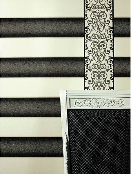 A.S. Création | Vliesová bordúra na stenu Versace 93547-2 | 17,7 cm x 5 m | čierna, biela