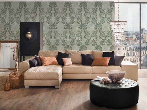 A.S. Création | Vliesová tapeta na stenu Luxury Wallpaper 30544-3 | 0,52 x 10 05 m | šedá, zelená