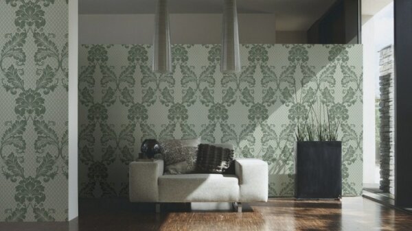 A.S. Création | Vliesová tapeta na stenu Luxury Wallpaper 30544-3 | 0,52 x 10 05 m | šedá, zelená