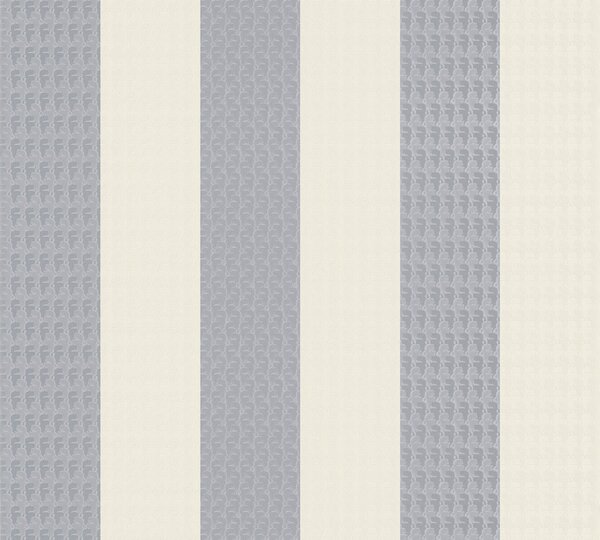 A.S. Création | Vliesová tapeta na stenu Karl Lagerfeld 37849-1 | 0,53 x 10,05 m | krémová, metalická, šedá