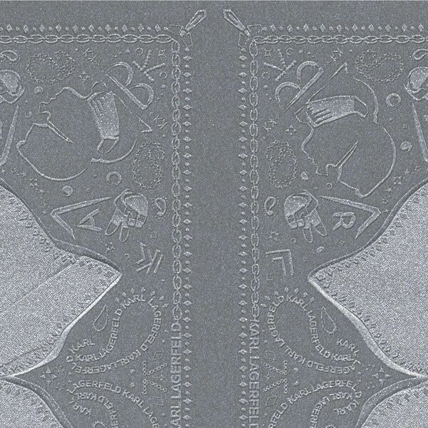 A.S. Création | Vliesová tapeta na stenu Karl Lagerfeld 37845-5 | 0,53 x 10,05 m | metalická, šedá