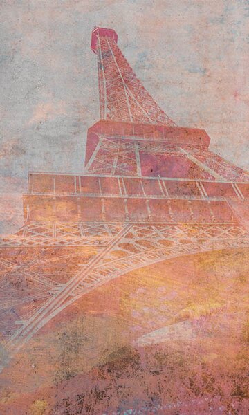 DIMEX | Vliesové fototapety na stenu Abstrakt Eiffelova veža II. MS-2-0376 | 150 x 250 cm | oranžová, ružová, viacfarebná
