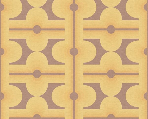 A.S. Création | Vliesová tapeta na stenu Retro Chic 39533-4 | 0,53 x 8,5 m | žltá, okrová, hnedá