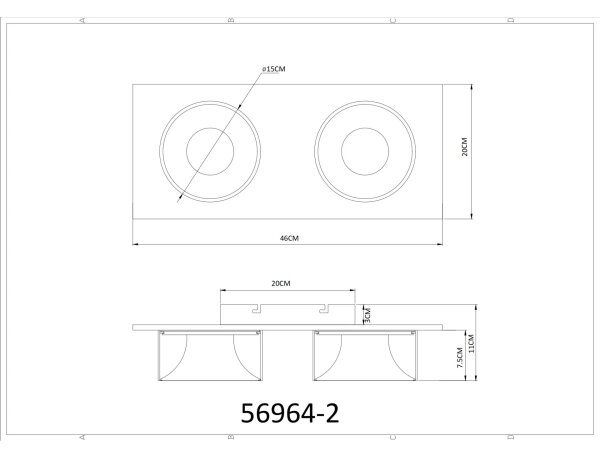 Globo 56964-2 - LED stropné svietidlo RAYMOND LED/24W/230V 3000K 46x20 cm mosadz