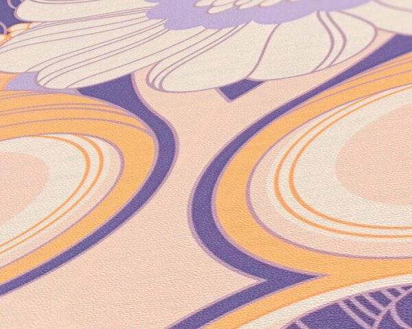 A.S. Création | Vliesová tapeta na stenu Retro Chic 39530-3 | 0,53 x 8,5 m | ružová, oranžová, fialová, krémová, viacfarebná