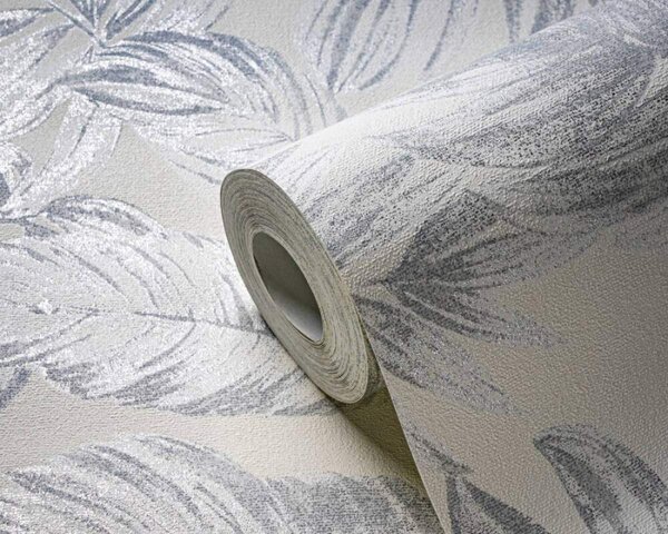 A.S. Création | Vliesová tapeta na stenu Casual Living 39340-3 | 0,53 x 10,05 m | krémová, šedá, metalická