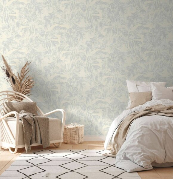 A.S. Création | Vliesová tapeta na stenu Casual Living 39340-3 | 0,53 x 10,05 m | krémová, šedá, metalická
