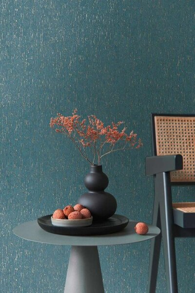 A.S. Création | Vliesová tapeta na stenu Smart Surfaces 39562-1 | 0,53 x 10,05 m | modrá, zlatá