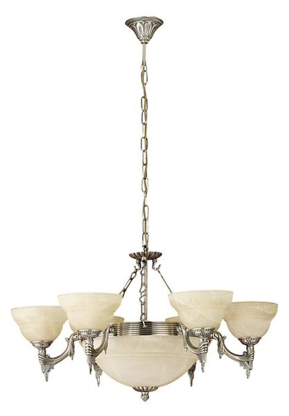 EGLO 85858 - Luster na reťazi MARBELLA 9xE14/60W alabastrové sklo
