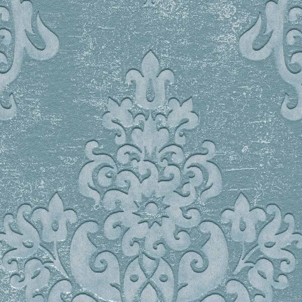 A.S. Création | Vliesová tapeta na stenu Pure Elegance 39765-4 | 0,53 x 10,05 m | tyrkysová, vining ivy, modrá, zelená