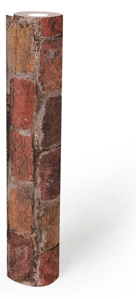 A.S. Création | Vliesová tapeta na stenu Elements 38814-1 | 0,53 x 10,05 m | červená, hnedá, šedá, čierna