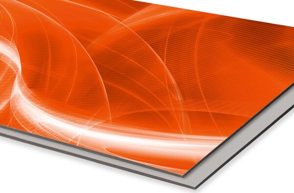 DIMEX | Dibond doska za kuchynskú linku | DBW-18060-037 Oranžový abstrakt | 180 x 60 cm