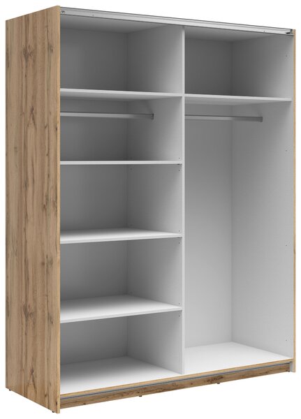 ŠAT. SKRIŇA S POSUV. DVERAMI, dub wotan, 153,5/195,5/60 cm MID.YOU - Skrine, Online Only