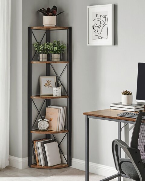 ROHOVÝ REGÁL, hnedá, čierna, železo, 30/160/30 cm Boxxx - Online Only drobný nábytok, Online Only