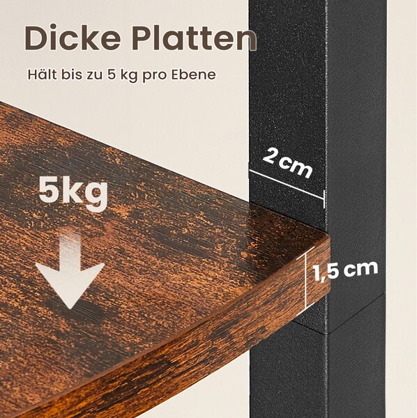 ROHOVÝ REGÁL, hnedá, čierna, železo, 30/160/30 cm Boxxx - Online Only drobný nábytok, Online Only