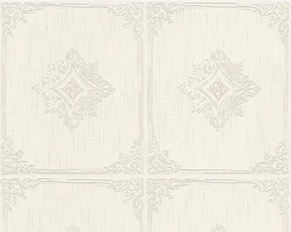 A.S. Création | Vliesová tapeta na stenu Tessuto II 96199-2 | 0,53 x 10,05 m | krémová, šedá