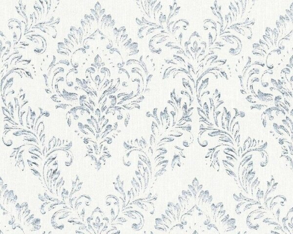 A.S. Création | Vliesová tapeta na stenu Metallic Silk 30659-1 | 0,53 x 10,05 m | biela, strieborná