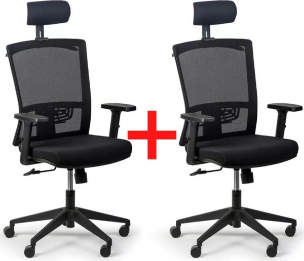Kancelárska stolička FELIX, čierná, 1+1 ZADARMO, čierna