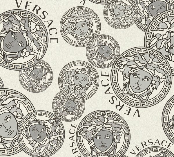 A.S. Création | Vliesová tapeta na stenu VERSACE 38610-2 | 0,70 x 10,05 m | čierna, krémová