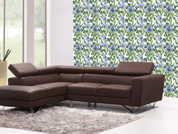 DIMEX | Vliesová tapeta na stenu Dimex Line WP-235-01 | 0,75 x 10 m | modrá, zeleňou, biela