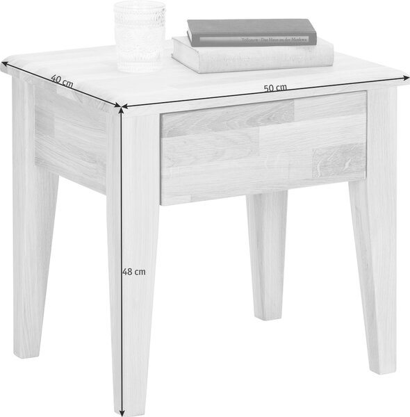 NOČNÝ STOLÍK, divoký dub, farba duba, 50/48/40 cm Linea Natura - Spálňové sety