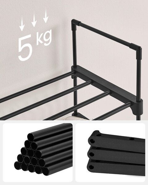 REGÁL NA TOPÁNKY, čierna, 45/174/30 cm Boxxx - Online Only drobný nábytok, Online Only