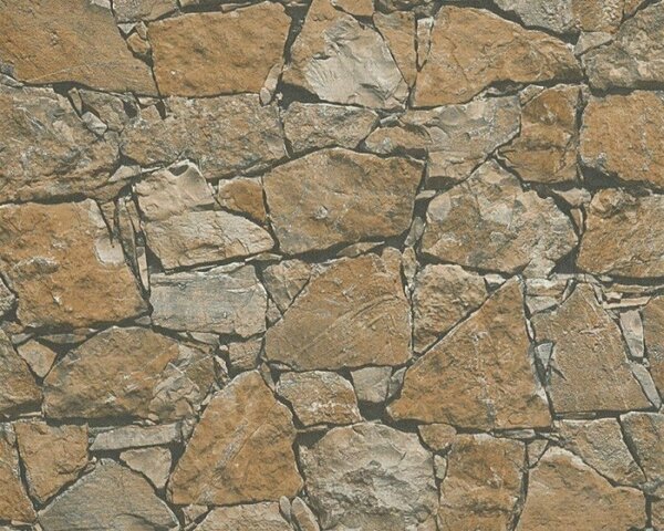 A.S. Création | Vliesová tapeta na stenu Elements 95863-1 | 0,53 x 10,05 m | hnedá, šedá