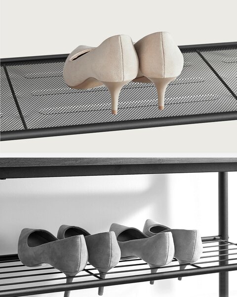 REGÁL NA TOPÁNKY, hnedá, čierna, 100/92,5/30 cm Boxxx - Online Only drobný nábytok, Online Only