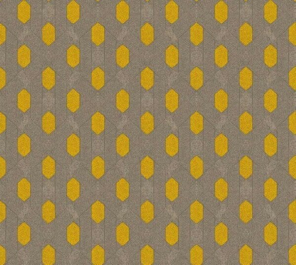 A.S. Création | Vliesová tapeta na stenu Absolutly Chic 36973-2 | 0,53 x 10,05 m | šedá, hnedá, žltá