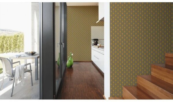A.S. Création | Vliesová tapeta na stenu Absolutly Chic 36973-2 | 0,53 x 10,05 m | šedá, hnedá, žltá