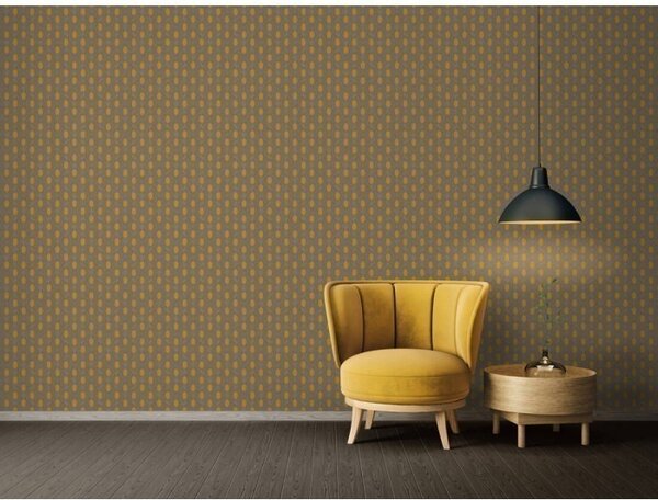 A.S. Création | Vliesová tapeta na stenu Absolutly Chic 36973-2 | 0,53 x 10,05 m | šedá, hnedá, žltá
