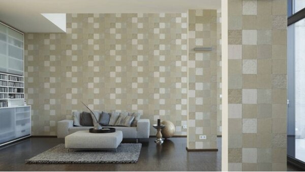 A.S. Création | Vliesová tapeta na stenu New Walls 37406-4 | 0,53 x 10,05 m | krémová, šedá