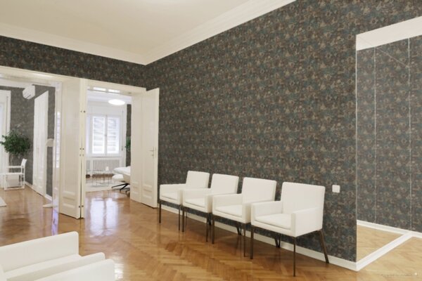 A.S. Création | Vliesová tapeta na stenu New Walls 37391-1 | 0,53 x 10,05 m | zelená, béžová, hnedá