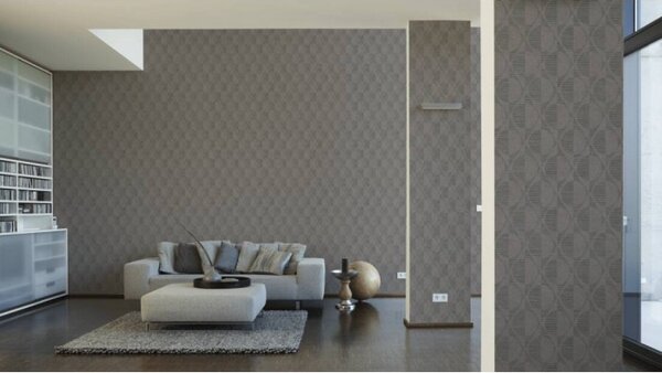 A.S. Création | Vliesová tapeta na stenu Pop Style 37478-5 | 0,53 x 10,05 m | čierna, metalická, hnedá, šedá