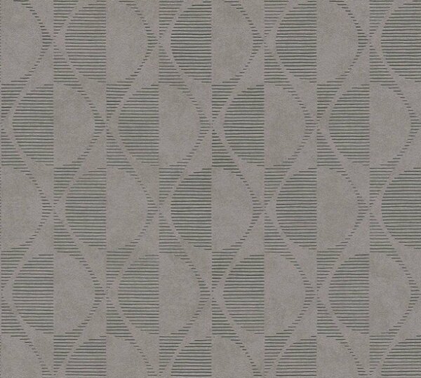 A.S. Création | Vliesová tapeta na stenu Pop Style 37478-5 | 0,53 x 10,05 m | čierna, metalická, hnedá, šedá
