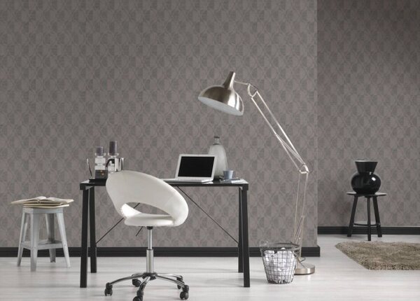A.S. Création | Vliesová tapeta na stenu Pop Style 37478-5 | 0,53 x 10,05 m | čierna, metalická, hnedá, šedá
