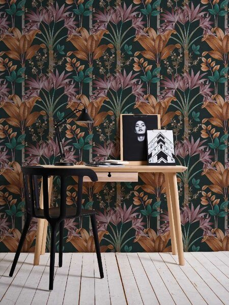 A.S. Création | Vliesová tapeta na stenu AP Arcade 39172-1 | 0,53 x 10,05 m | viacfarebná, čierna, hnedá, ružová, vining ivy