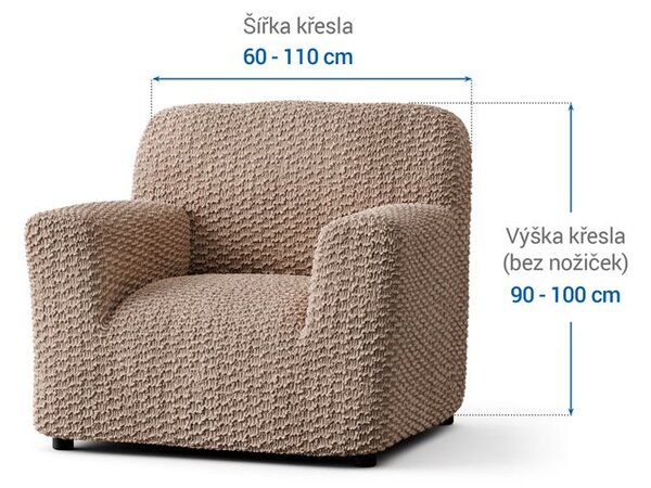 Bielastické poťahy MOSAICO béžové kreslo (š. 60 - 110 cm)