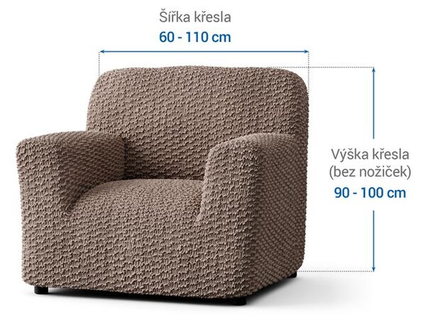 Bielastické poťahy MOSAICO orieškové kreslo (š. 60 - 110 cm)