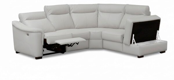 ROHOVÁ SEDAČKA, textil, koža, platinová Livetastic - Sedačky, Online Only