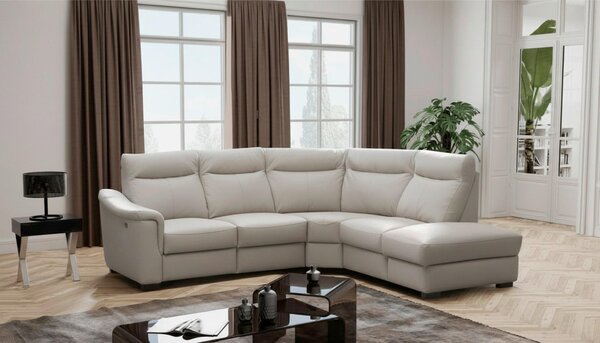ROHOVÁ SEDAČKA, textil, koža, platinová Livetastic - Sedačky, Online Only