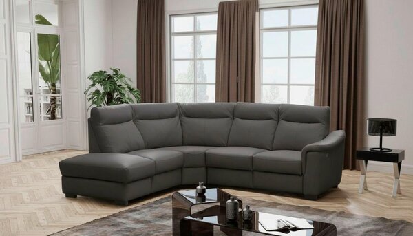 ROHOVÁ SEDAČKA, textil, koža, antracitová Livetastic - Sedačky, Online Only